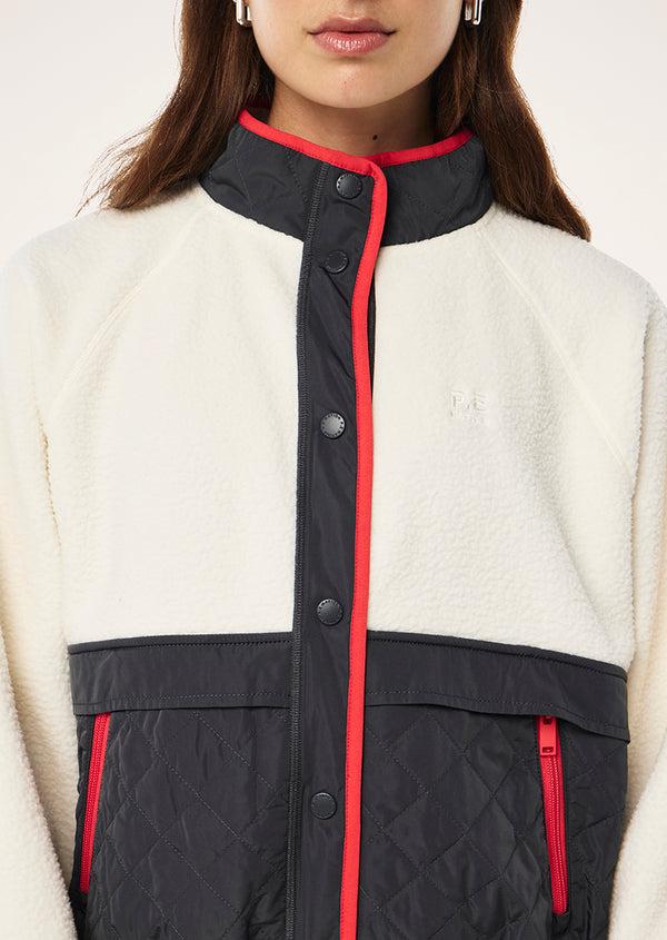 P.e Nation Technique Quilt Jacket In Whisper White
