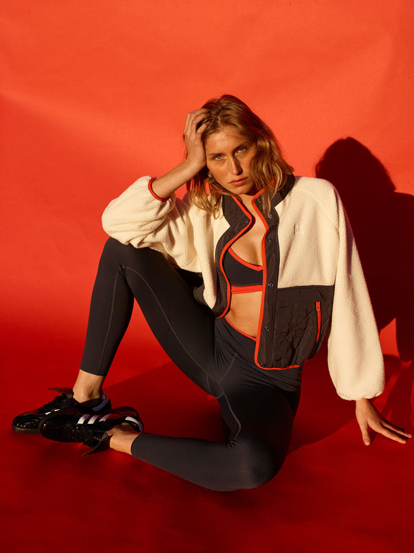 p.e nation Technique quilt jacket in whisper white