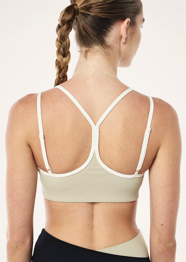 p.e nation Terrace sports bra in biscuit