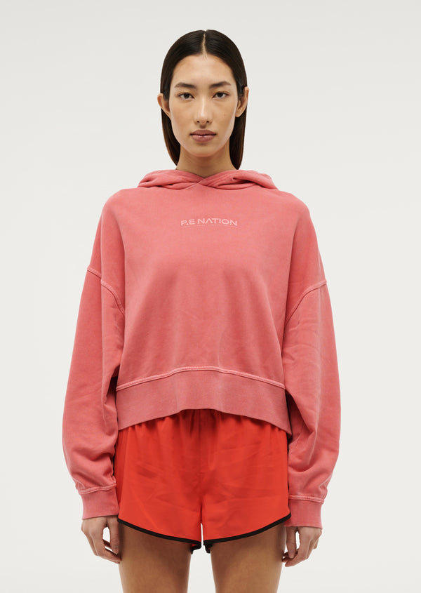 P.e Nation Transition Hoodie In Washed Poppy Red