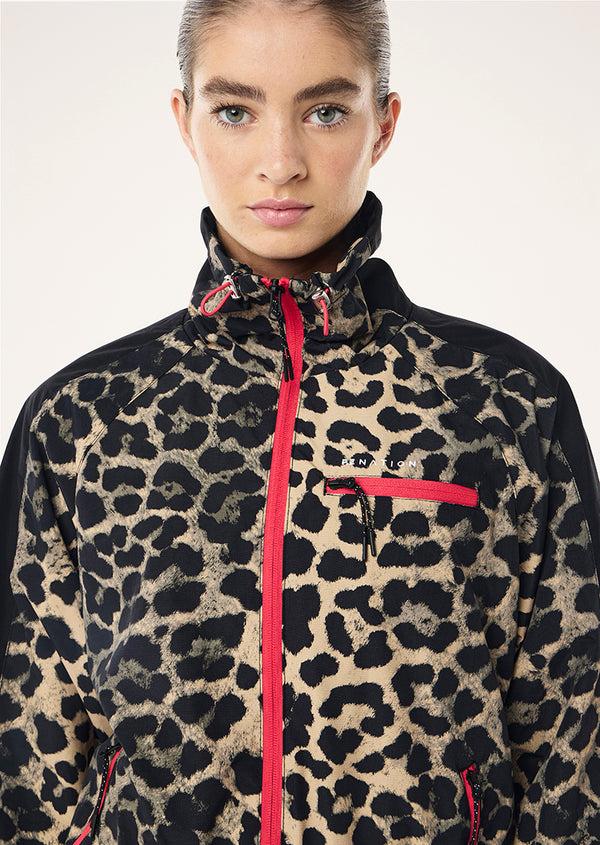 p.e nation Trek jacket in leopard