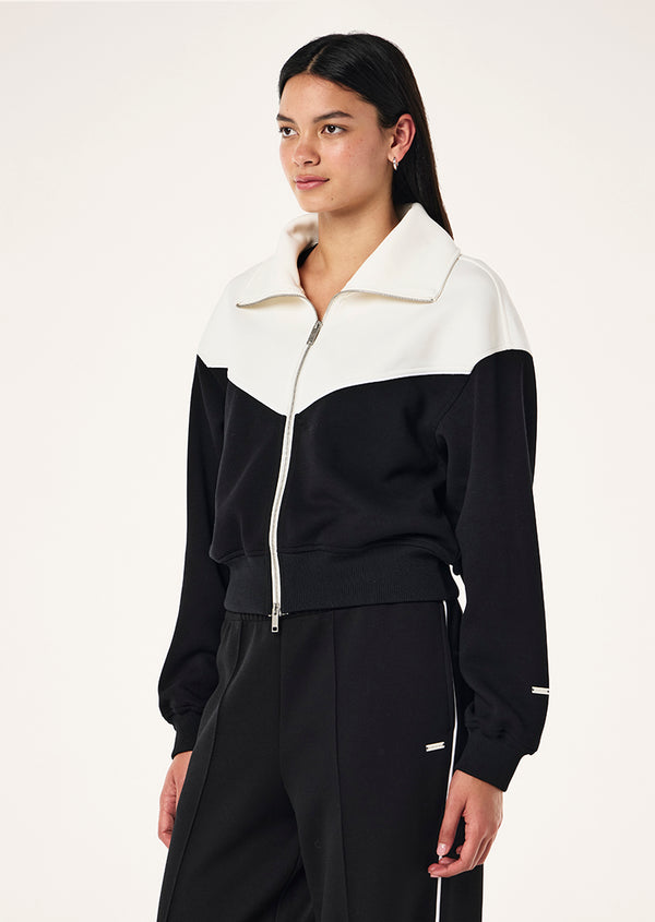 P.e Nation Triumph Jacket In Black & Whisper White