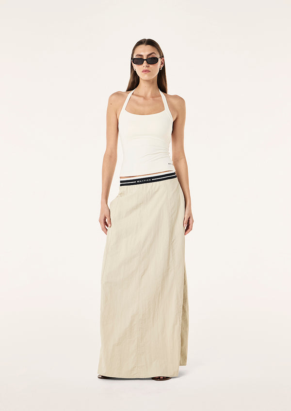 P.e Nation Unwind Halter Tank In Whisper White