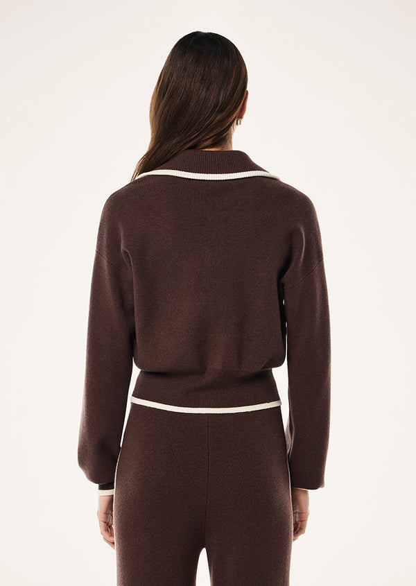 P.e Nation Verge Knit Jacket In Espresso