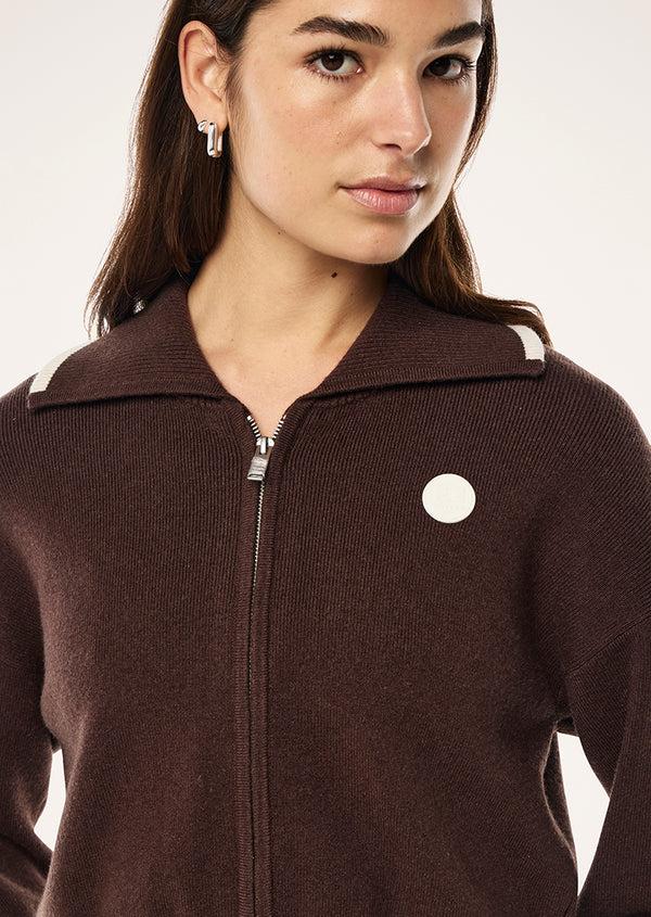 p.e nation Verge knit jacket in espresso