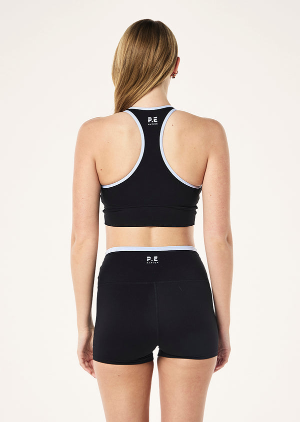 P.e Nation Vita Sports Bra In Black & Heather Blue