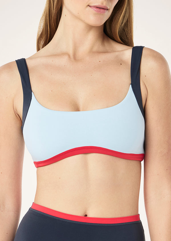P.e Nation Vivid Sports Bra In Ice Blue