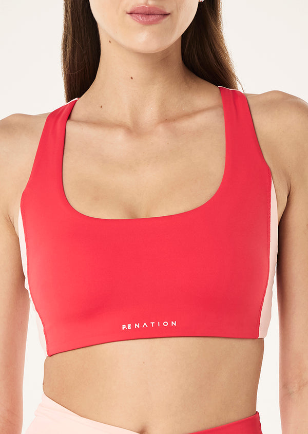 P.e Nation Zone Sports Bra In Strawberry