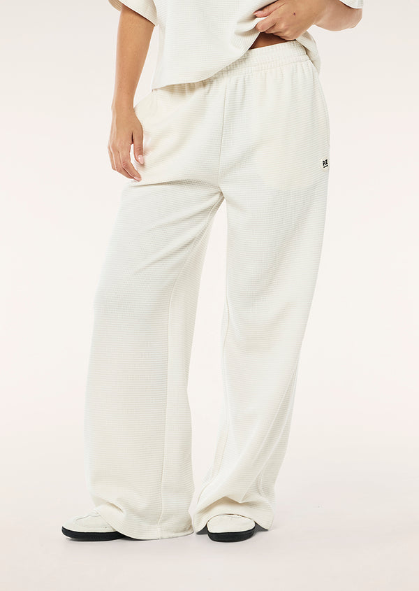 P.e Nation Printemps Waffle Trackpant In Whisper White