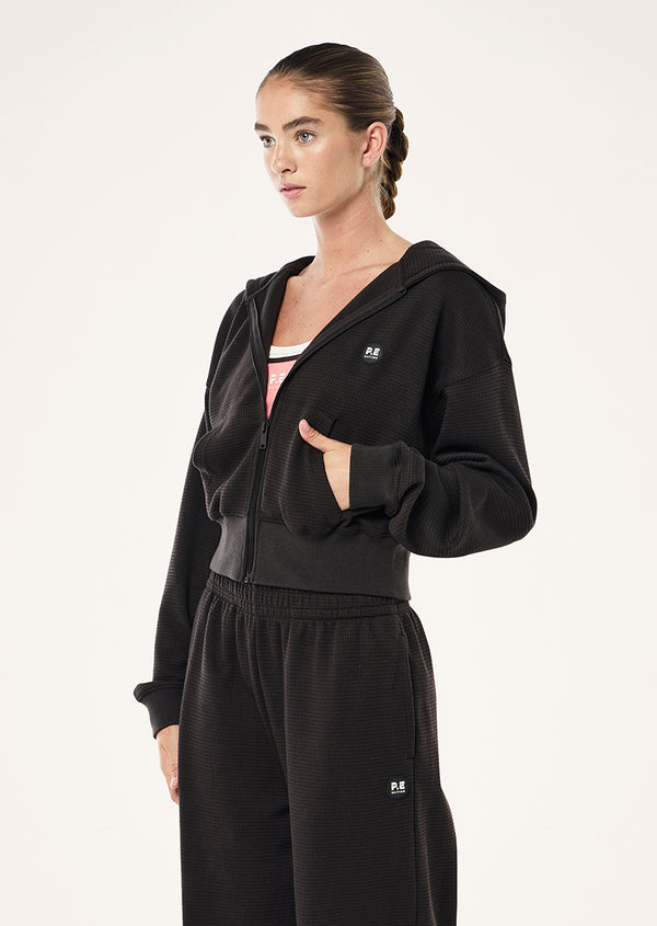 P.e Nation Printemps Waffle Zip Through In Licorice