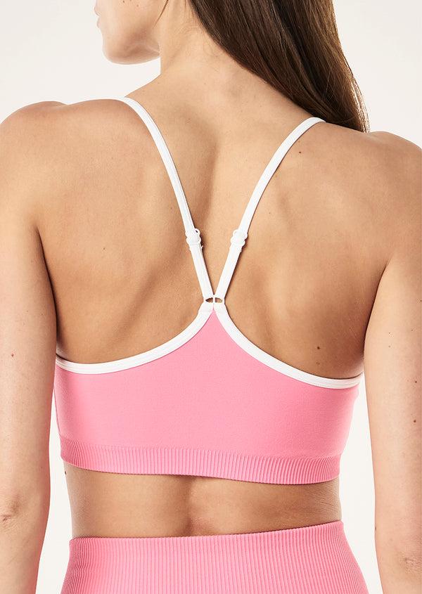 P.e Nation Release Seamless Sports Bra In Pink Lemonade