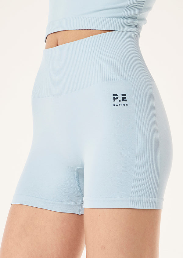 p.e nation Restore seamless 2.5" bike short in ice blue