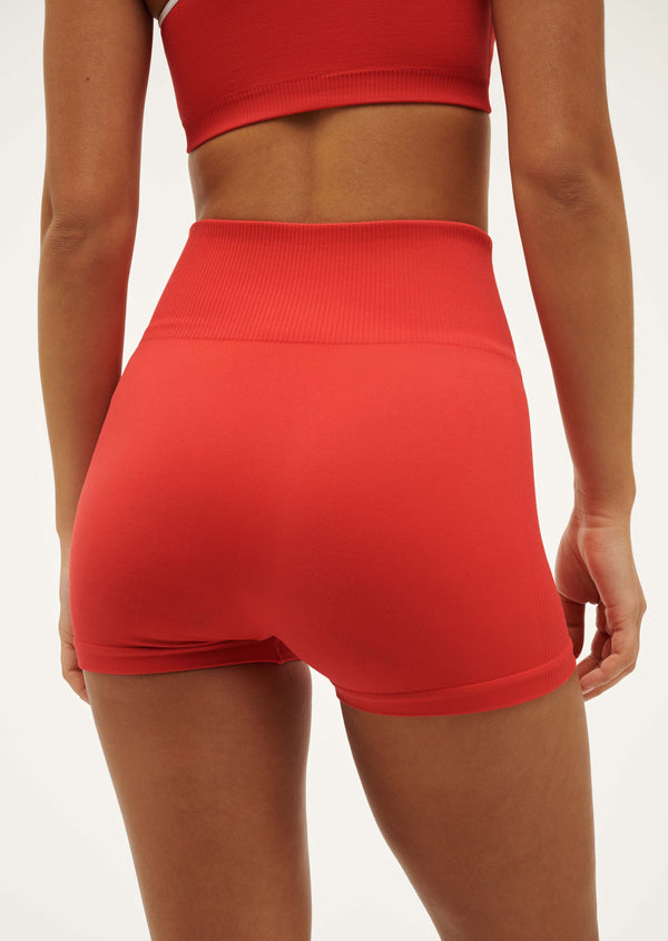 P.e Nation Restore Seamless 2.5" Bike Short In Poppy Red