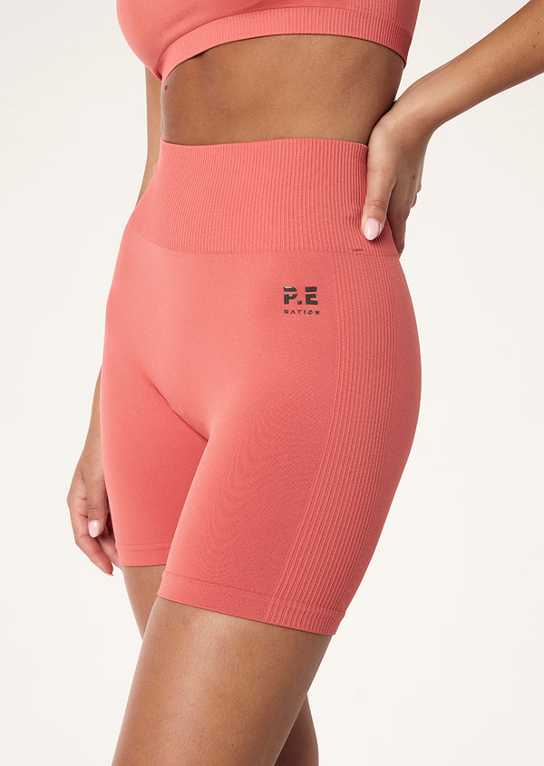 p.e nation Restore seamless 5" bike short in brick red