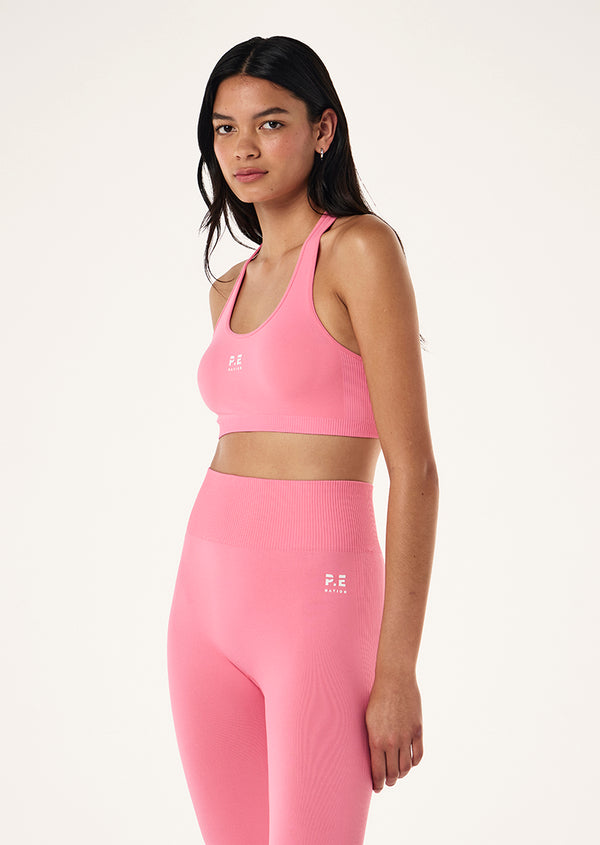 P.e Nation Restore Seamless Sports Bra In Pink Lemonade