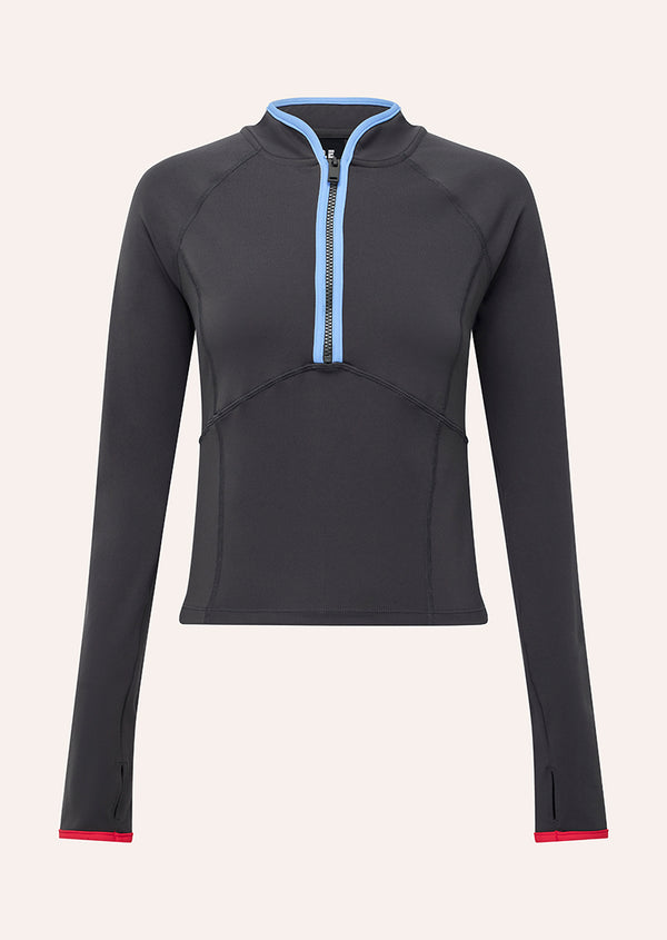 P.e Nation Soft Luxe Quarter Zip Jacket In Gunmetal