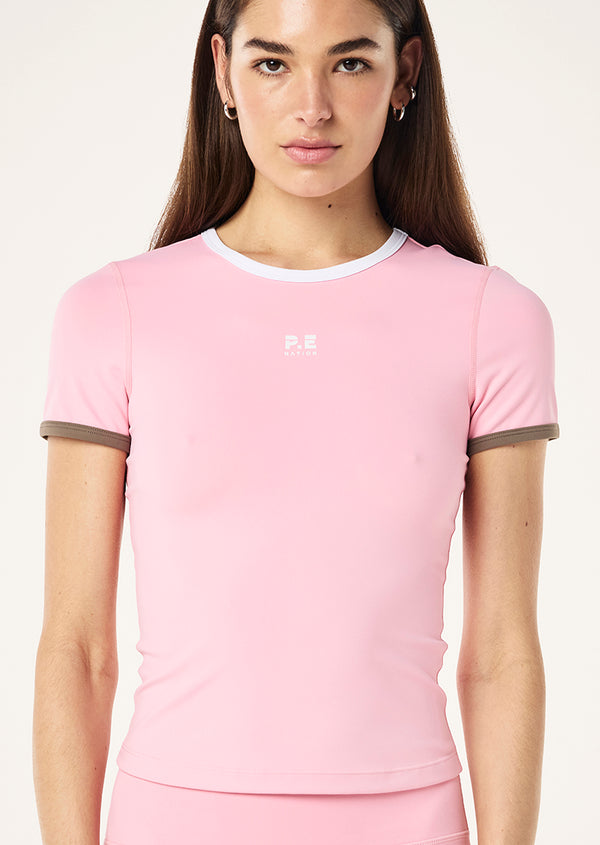 p.e nation Soft luxe short sleeve tee in candy pink