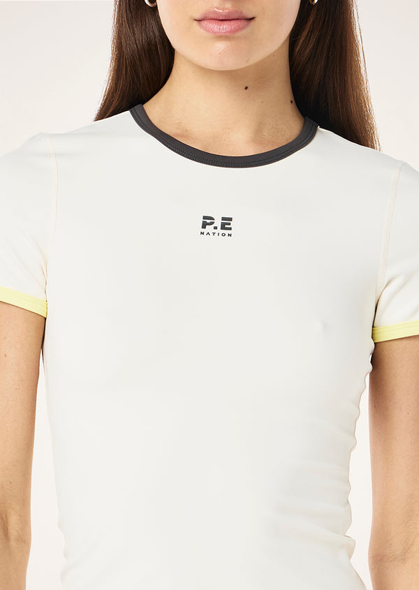 P.e Nation Soft Luxe Short Sleeve Tee In Whisper White