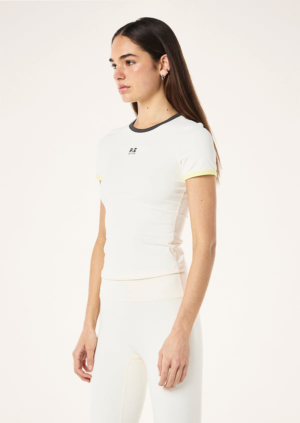P.e Nation Soft Luxe Short Sleeve Tee In Whisper White