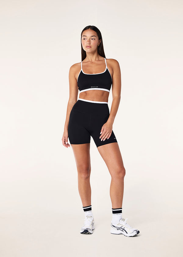 P.e Nation Stellar 5" Bike Short In Black & Optic White