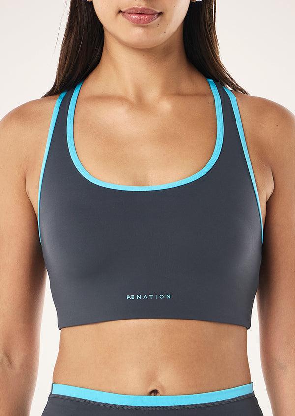 P.e Nation Stellar Sports Bra In Marine Blue & Turquoise