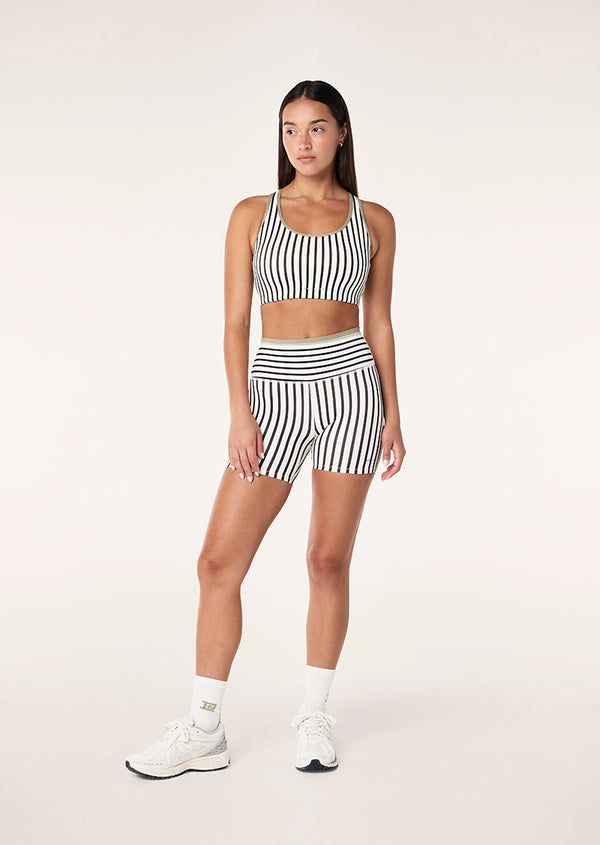 P.e Nation Stellar Sports Bra In Whisper White Stripe