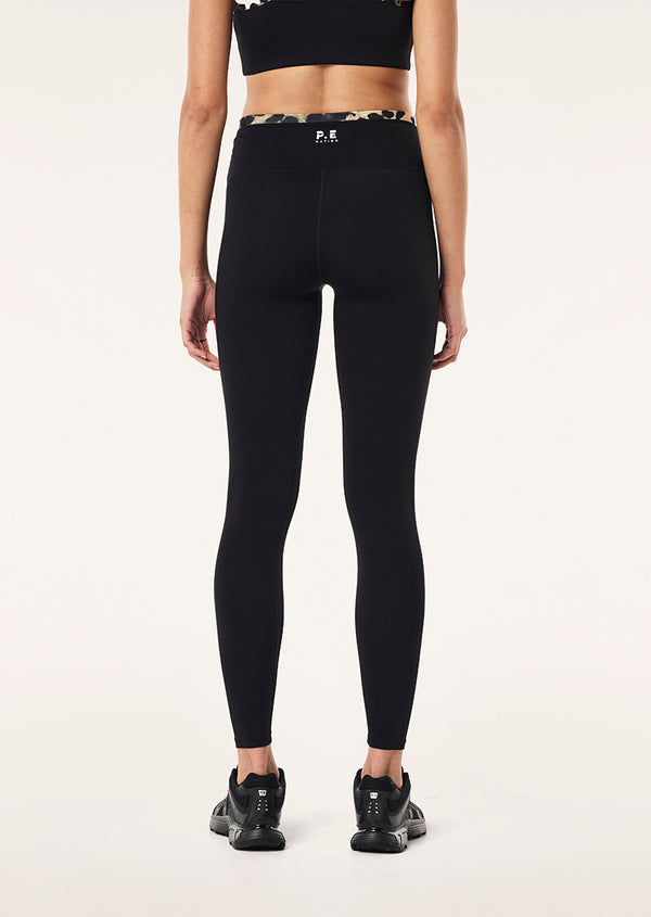 P.e Nation Vita Full Length Legging In Black & Leopard