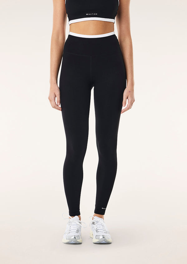 P.e Nation Vita Full Length Legging In Black & Optic White