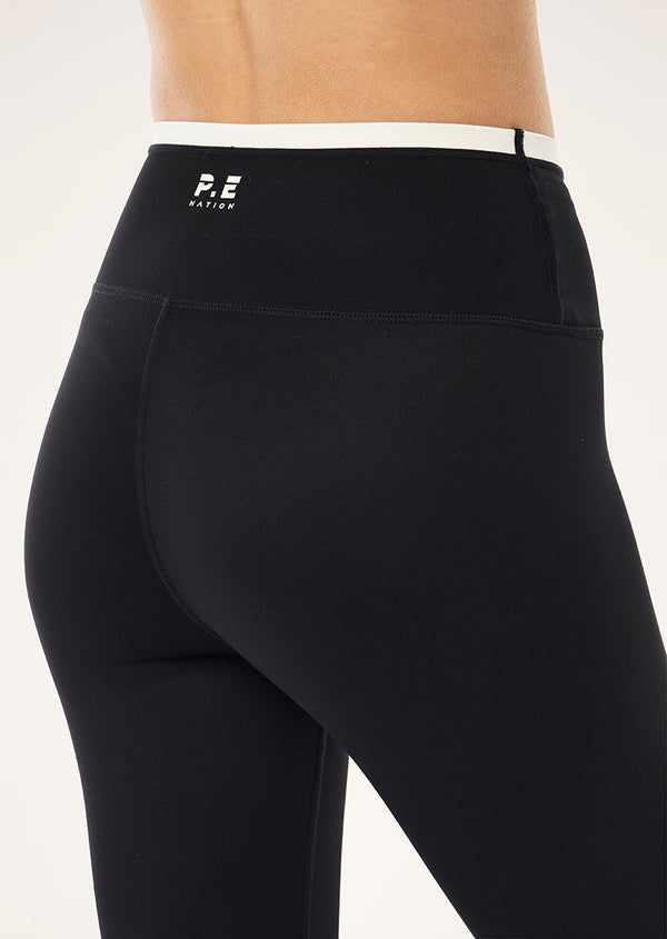 p.e nation Vita full length legging in black & whisper white