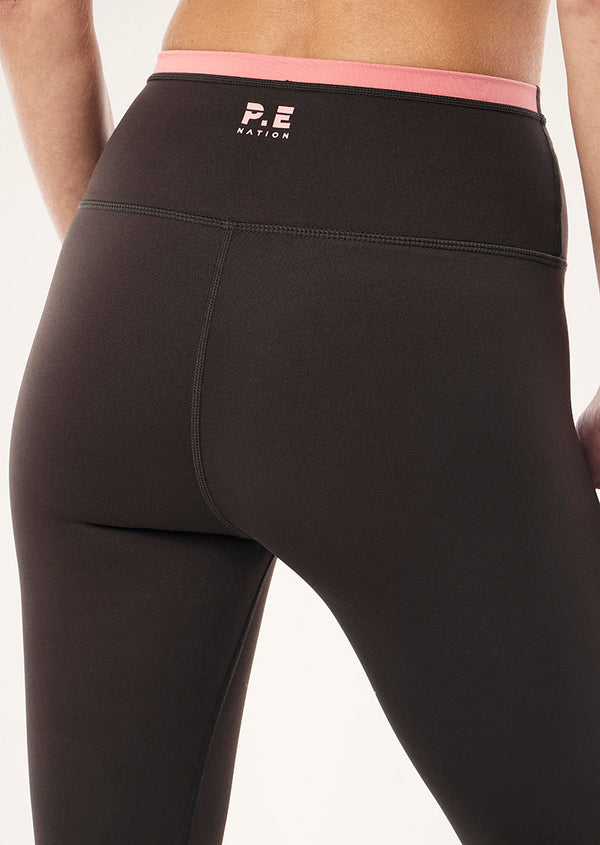 p.e nation Vita full length legging in licorice & dusty pink
