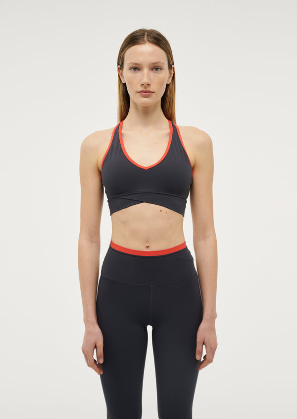 P.e Nation Vita Full Length Legging In Marine Blue / Poppy Red