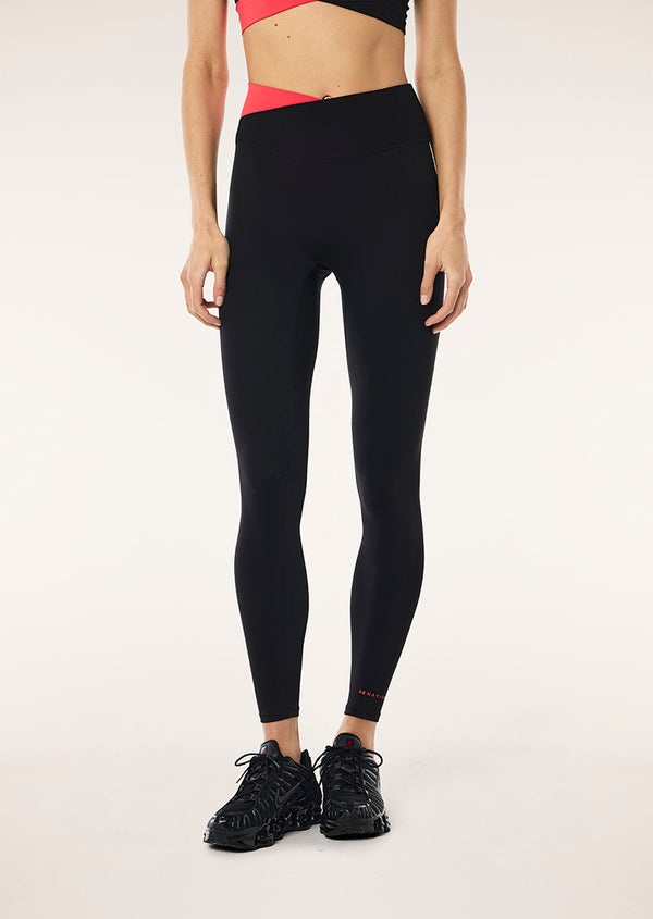 P.e Nation Wander Full Length Legging In Black & Strawberry