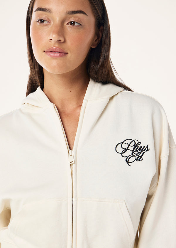 p.e nation Warm up zip through hoodie in whisper white