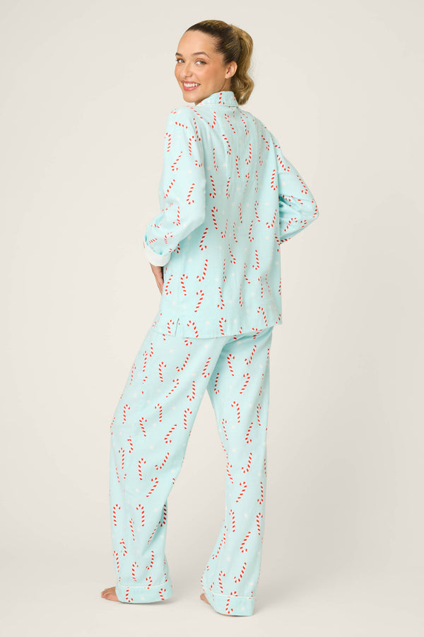 P.j. Salvage 4-Piece Candy Cane Print Flannel Gift Set