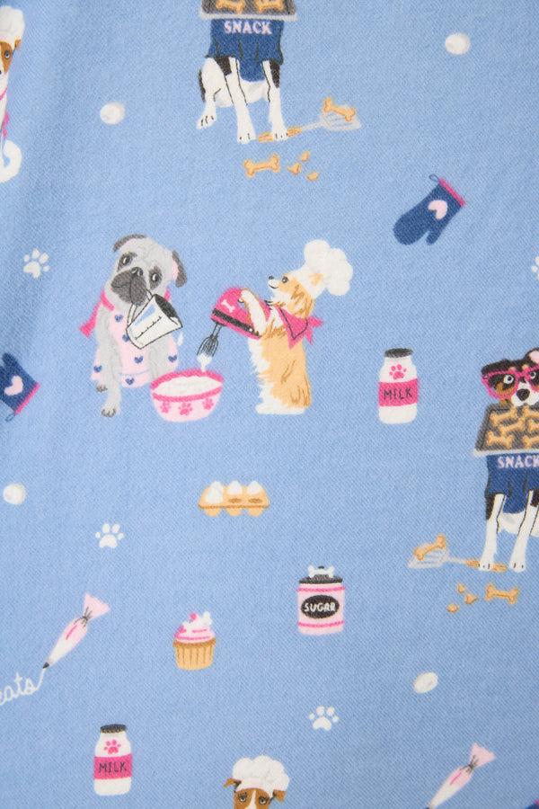 P.j. Salvage Baked Woof Love Dog Print 3-Piece Flannel PJ Set