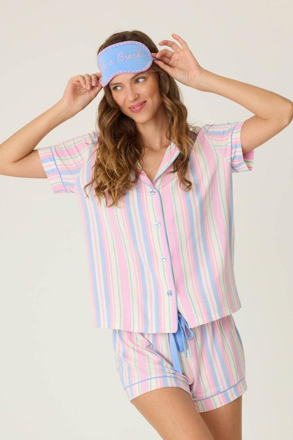 p.j. salvage Bayside Dreams 3-Piece Striped PJ Short Set