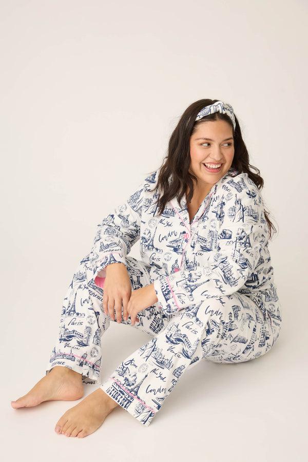 P.j. Salvage Bon Voyage 3-Piece Plus Size Flannel PJ Set