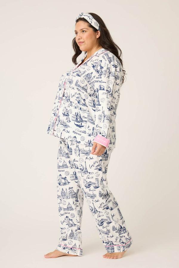 P.j. Salvage Bon Voyage 3-Piece Plus Size Flannel PJ Set