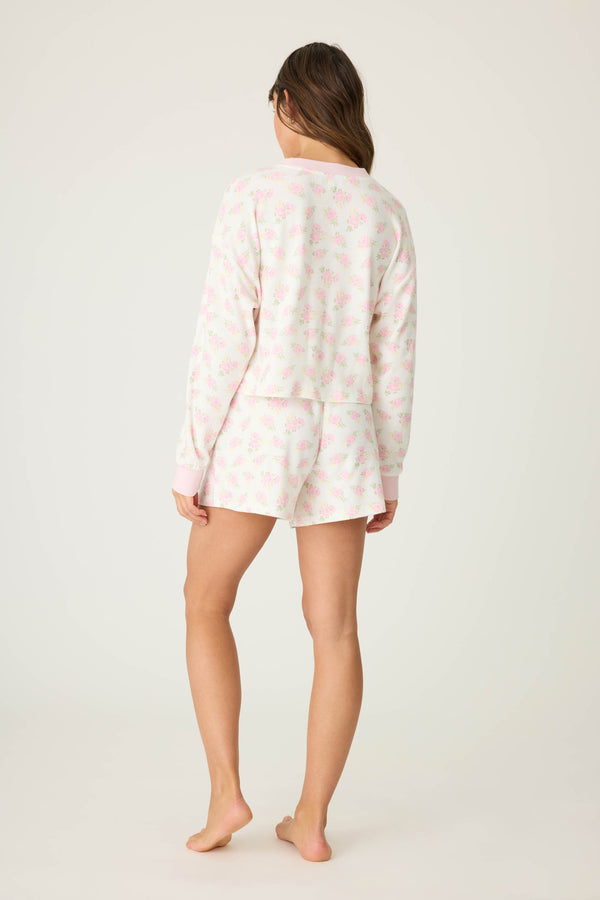 P.j. Salvage Boyfriend Boxer Ditsy Floral Shorts Set
