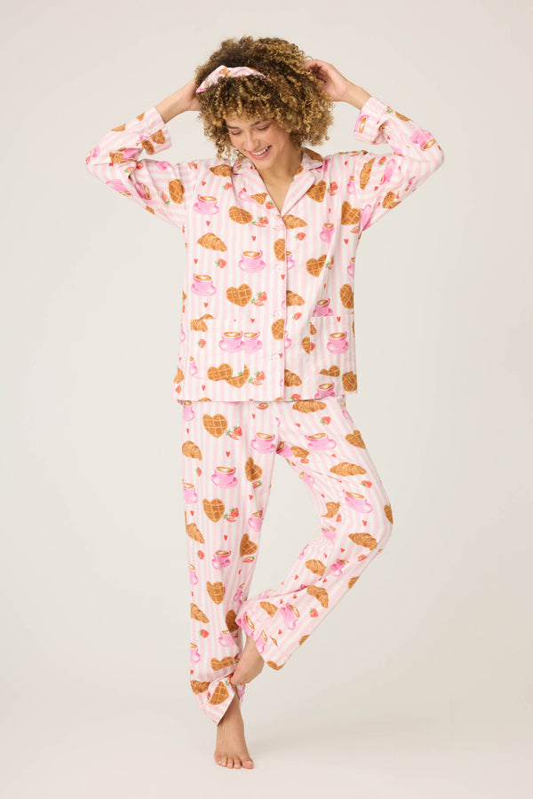 P.j. Salvage Brunch Club Breakfast 3-Piece Flannel PJ Set