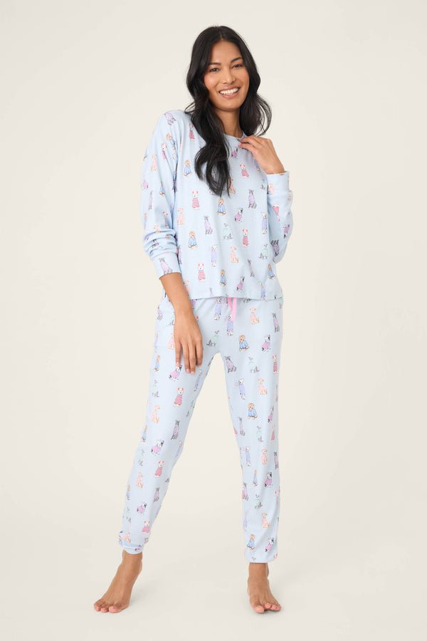 p.j. salvage Doggone Cold Dog Print Pointelle Lounge Set