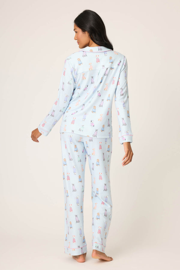 P.j. Salvage Doggone Cold Dog Print Pointelle PJ Set