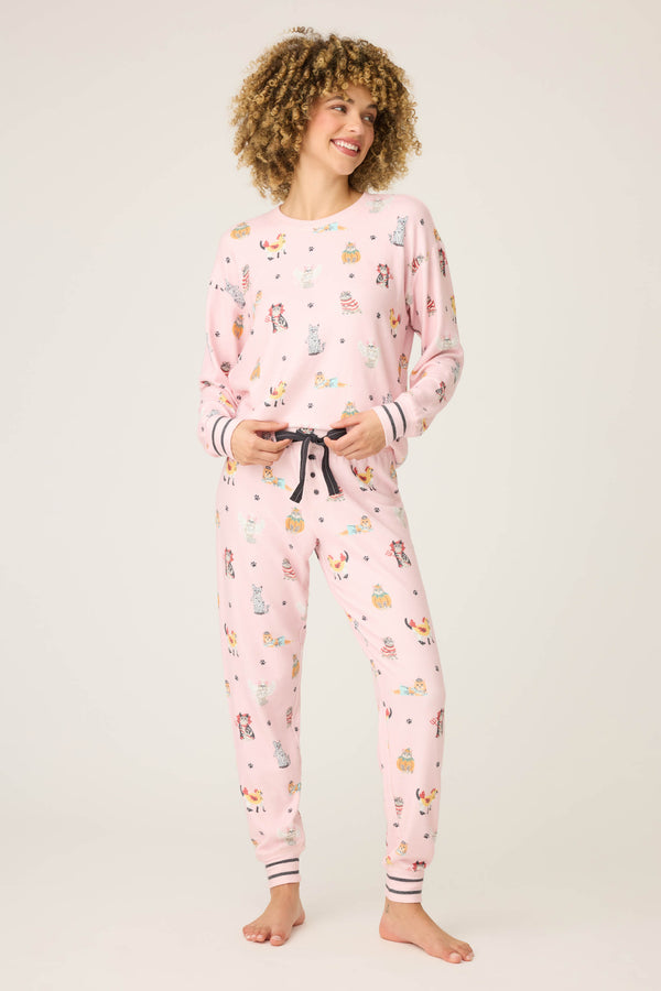 p.j. salvage Feline Spooky Halloween Cat Print PJ Set