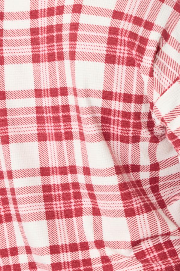 P.j. Salvage Full Of Holiday Spirit Plaid Velour Long Sleeve Top