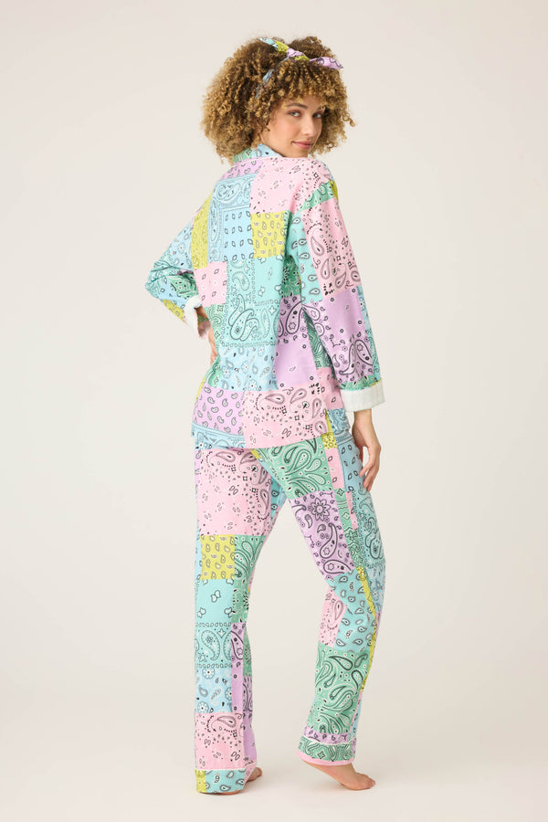 P.j. Salvage Howdy Honey Paisley 3-Piece Flannel PJ Set
