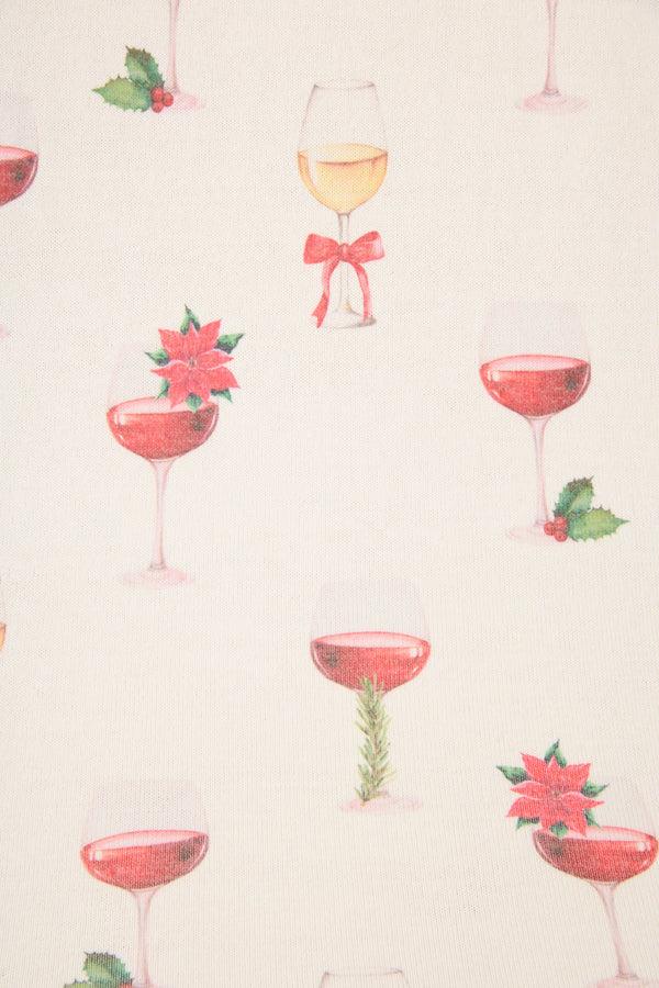 P.j. Salvage Let's Get Toasty Holiday Wine Print Plus Size Pants Set