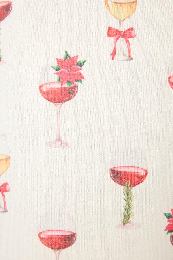 P.j. Salvage Let's Get Toasty Holiday Wine Print Shorts