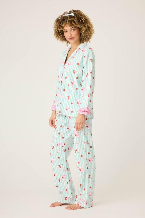 P.j. Salvage Ma Cherie Cherry Print 3-Piece Flannel PJ Set