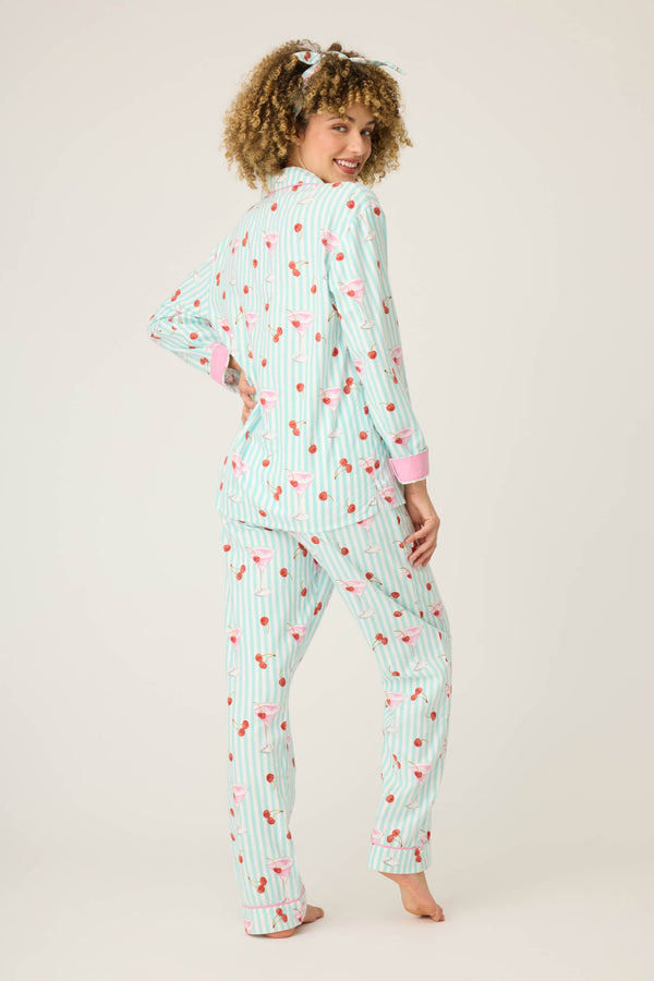 P.j. Salvage Ma Cherie Cherry Print 3-Piece Flannel PJ Set