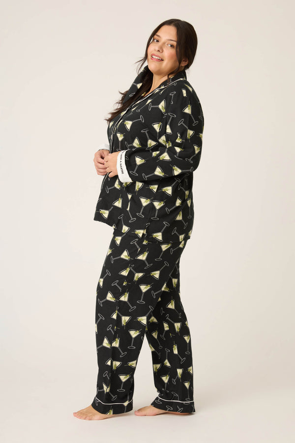 P.j. Salvage Merrier With A Martini 3-Piece Plus Size Flannel PJ Set